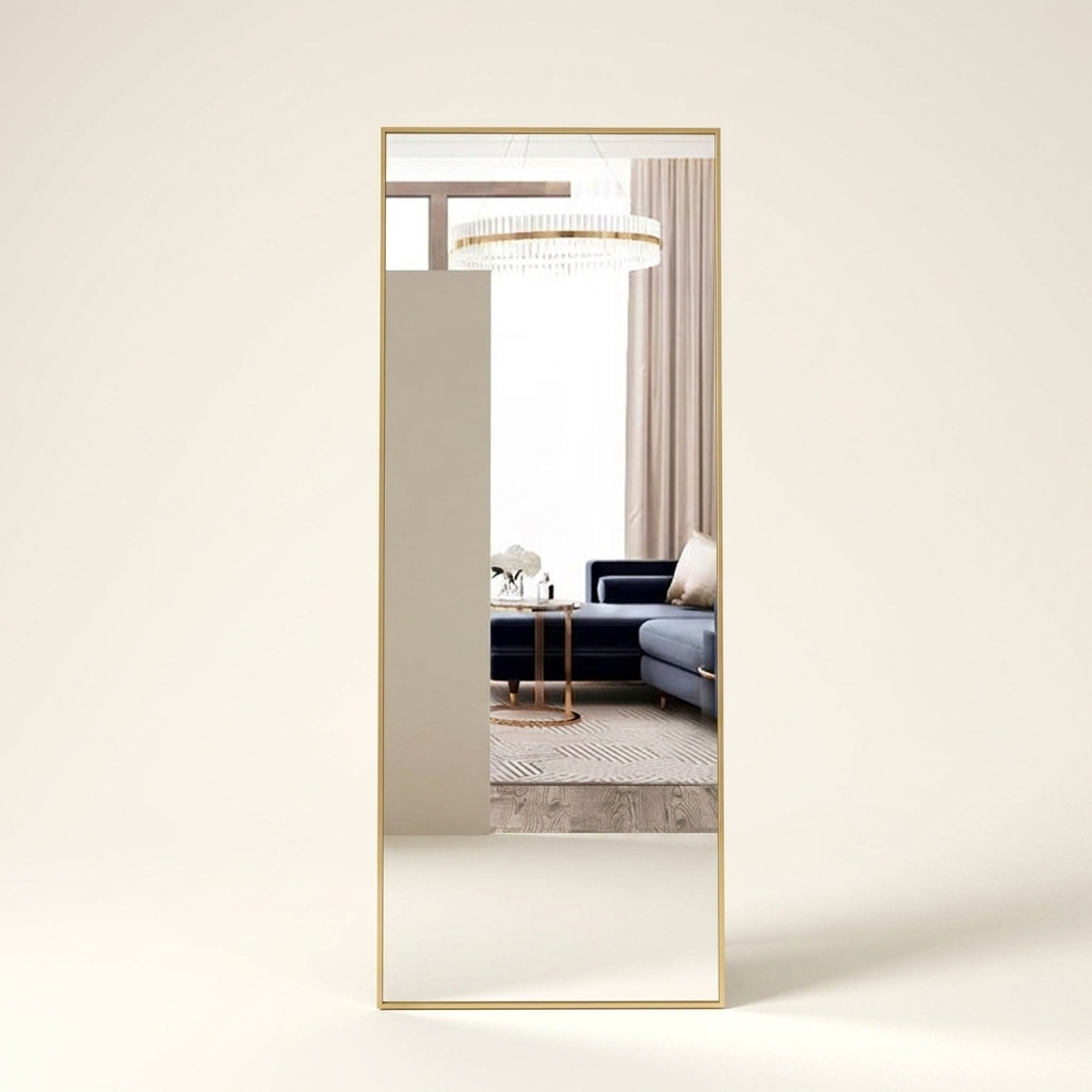 Full-Length Floor Mirror, 63 x 20 Inch, Free Standing or Wall Leaning