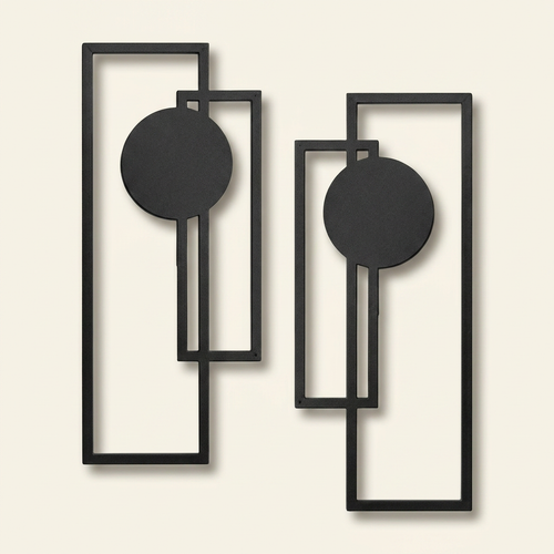Abstract Geometric Metal Wall Decor, Set of 2