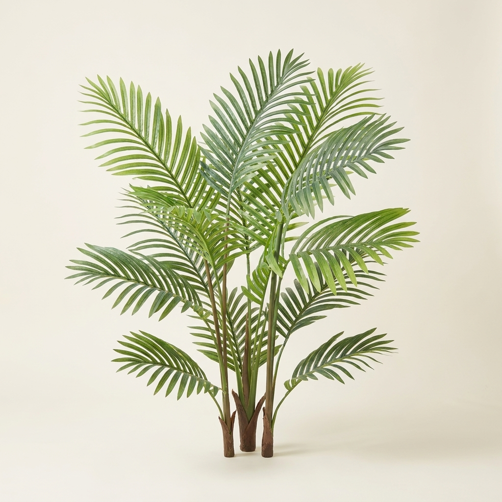 Artificial Golden Cane Palm Tree, Potted Faux Floor Plant
