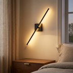 28 2-Pack Modern LED Wall Sconce styled in a warm modern interior