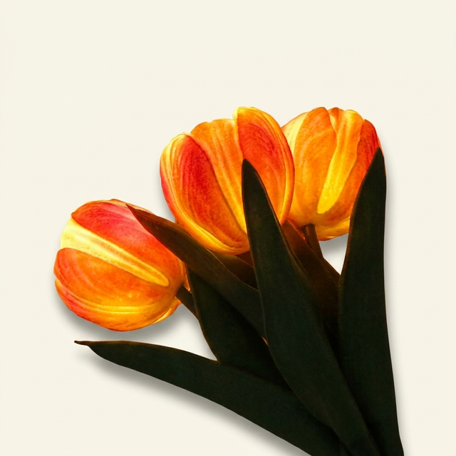 Tulip Flower LED Table Lamp with Vase, Modern Desktop Night Light