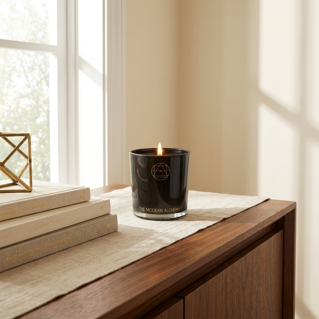 Red Wine Scented Soy Wax Candle, 300 g styled in a room