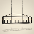 Farmhouse Rectangular 10-Light Linear Chandelier