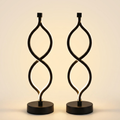 2Pcs Modern Wave-Shaped USB Desk Lamp With 3-Color Dimmable Lighting F on a warm cream background