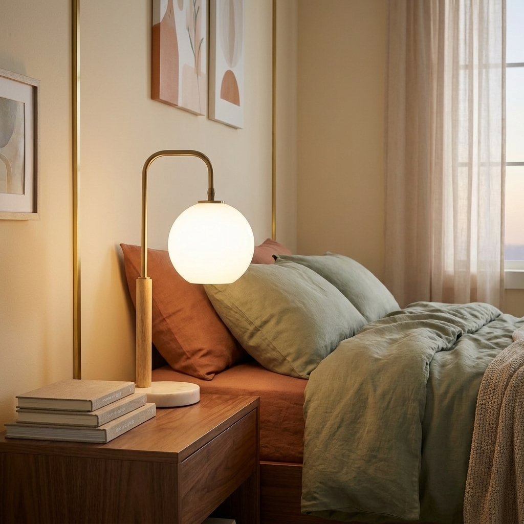 Bedroom Table Lamp Nordic Home Creative Romantic Warm Marble Study Roo styled in a warm modern interior