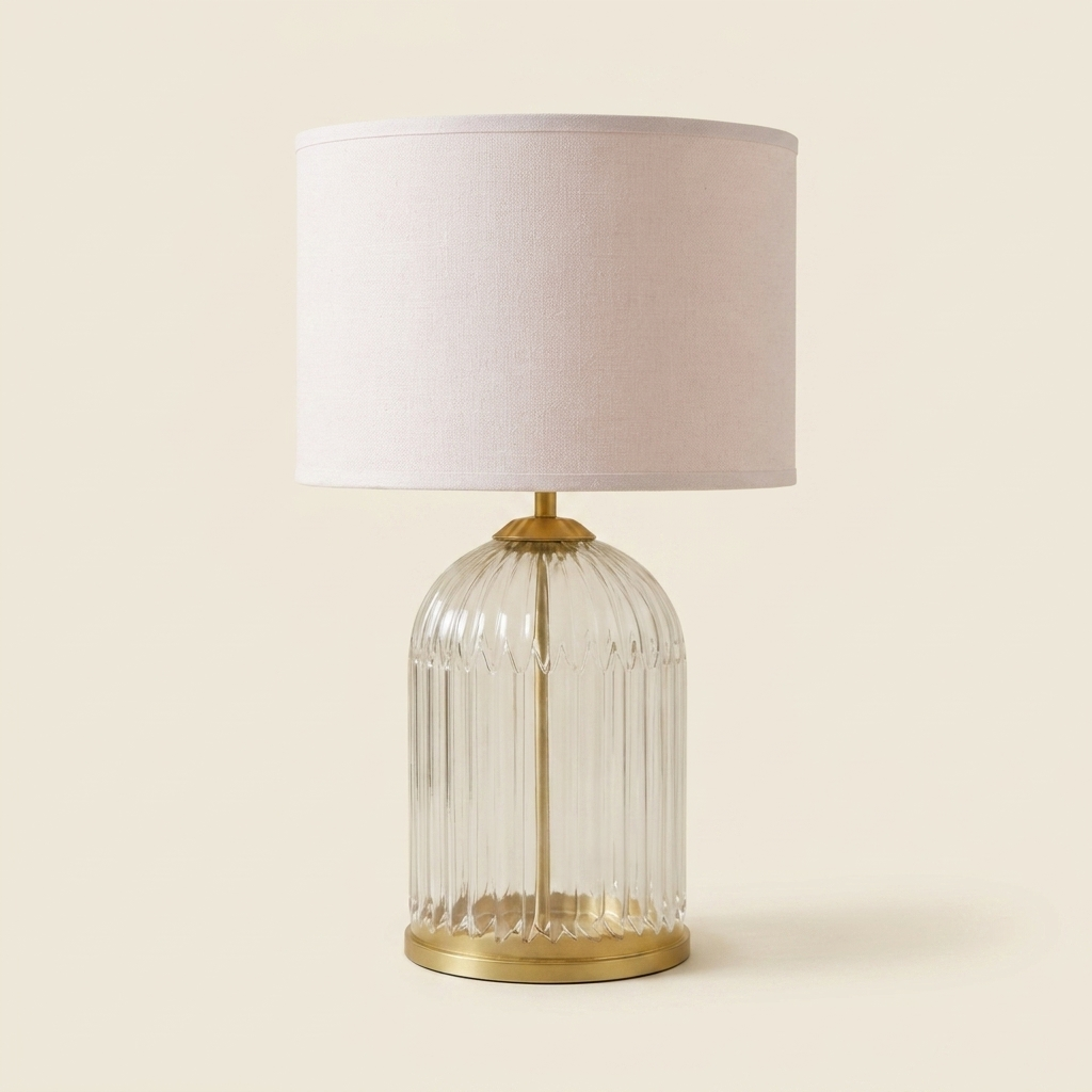 Nordic Solid Wood Base Bedside Table Lamp, Pink Shade