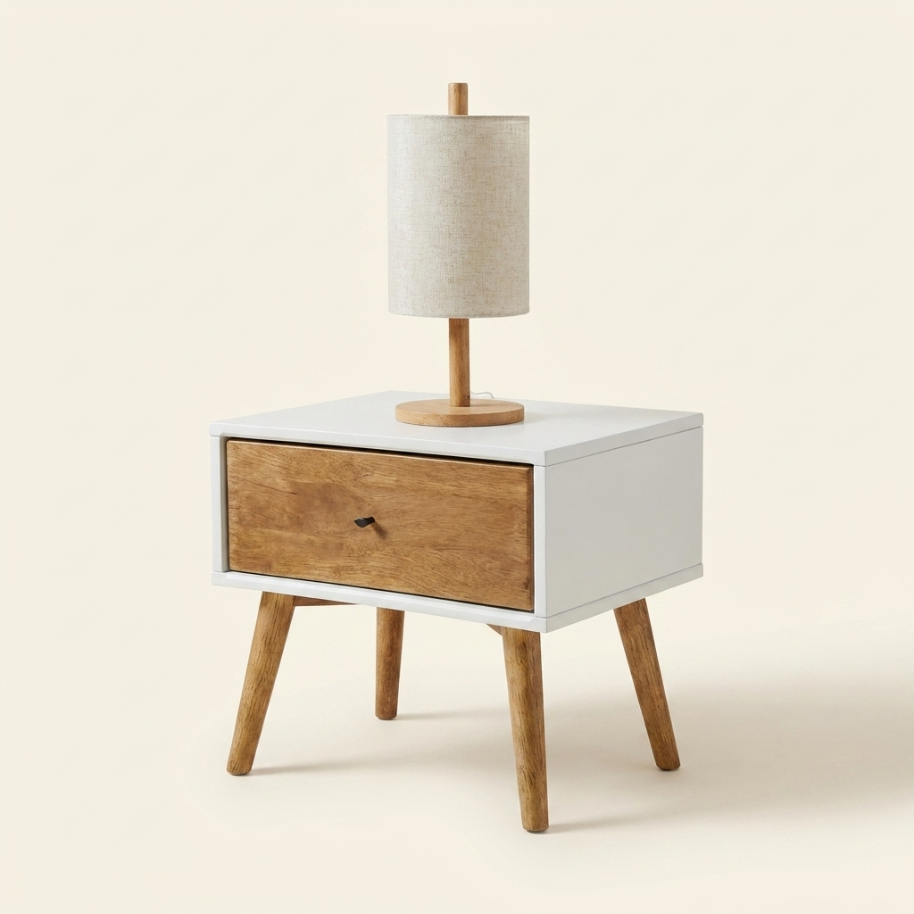 Modern Classic European Wood Desk Lamp, Brown Finish