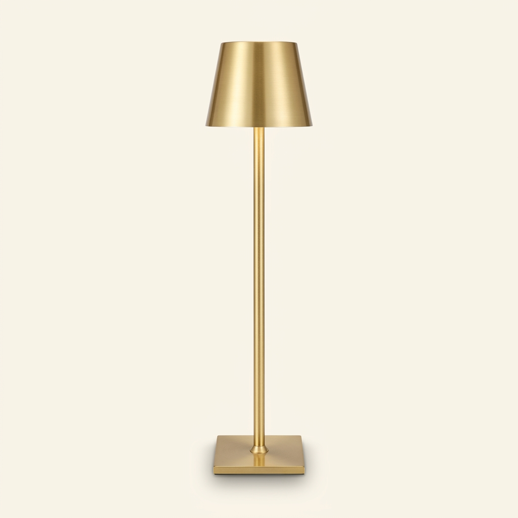 Cordless Rechargeable Battery Table Lamp with Adjustable Head, Metallic Finish, Set of 2