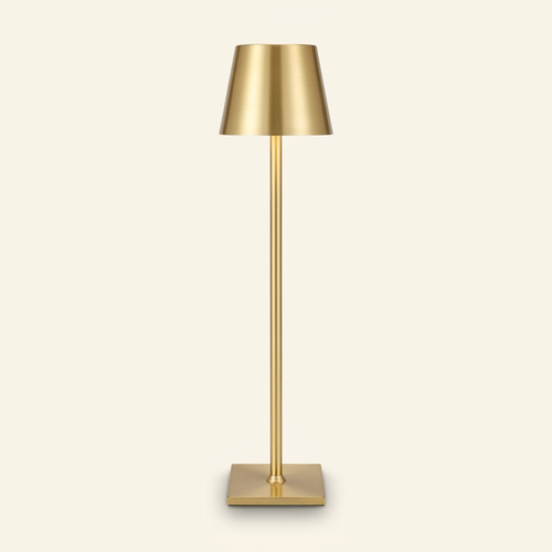 Cordless Rechargeable Battery Table Lamp with Adjustable Head, Metallic Finish, Set of 2