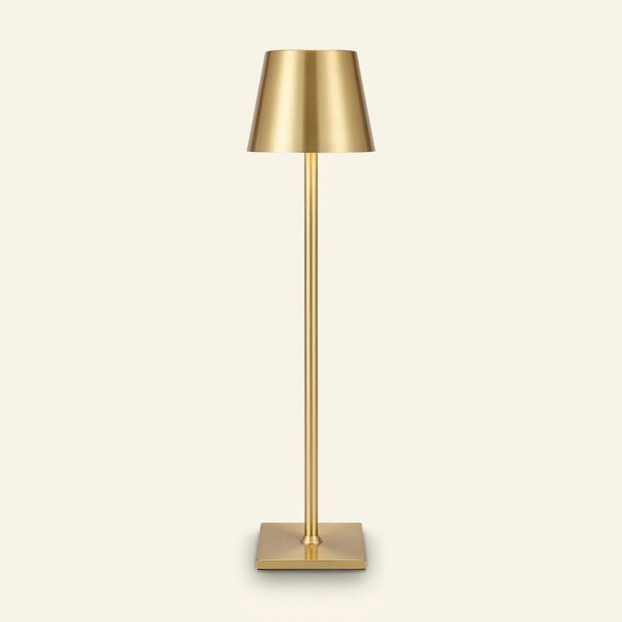 Cordless Rechargeable Battery Table Lamp with Adjustable Head, Metallic Finish, Set of 2