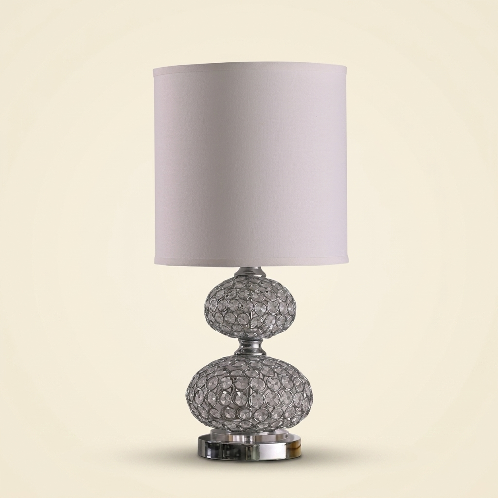 24 Mod Crystal Inspired Retro Table Lamp on a warm cream background