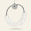 Modern Crystal Chandelier Bedside Lamp Cristal LED Hanging Bar Lightin on a warm cream background
