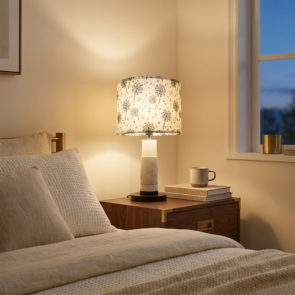 Drum Lamp Shade 2 Set styled in a warm modern interior