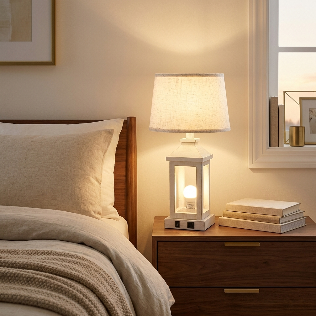 20.5 Set Of 2 Vintage Table Lamps For Living Room styled in a warm modern interior