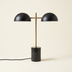 Black Table Lamp With On Off Switch on a warm cream background