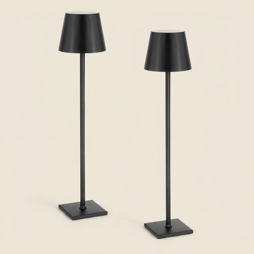 Cordless Table Lamp, Detachable Bottle-Top Head Rechargeable, Black, for Bedroom