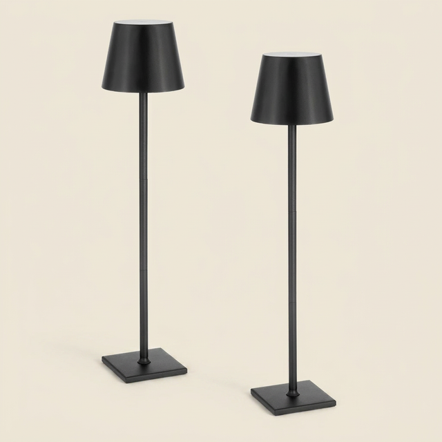 Cordless Table Lamp, Detachable Bottle-Top Head Rechargeable, Black, for Bedroom