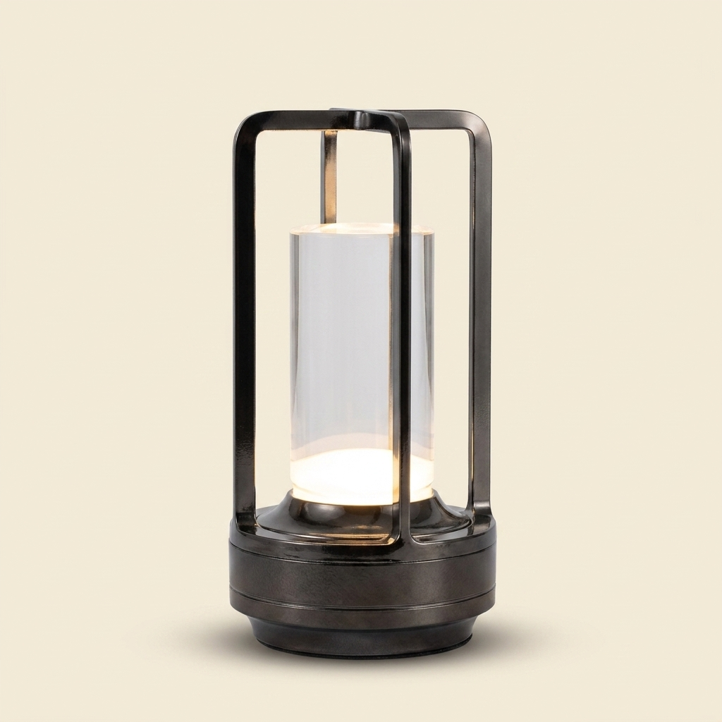 2pcs Portable Touch Control Table Lamp With 5000mAh Battery on a warm cream background