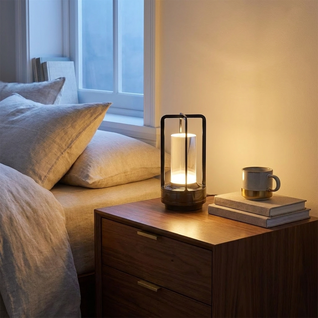 2pcs Portable Touch Control Table Lamp With 5000mAh Battery styled in a warm modern interior