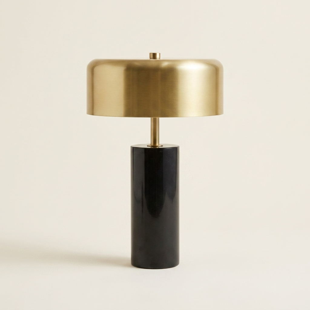 New Design Small Modern Stylish Desk Lamp In Stock In The United State on a warm cream background