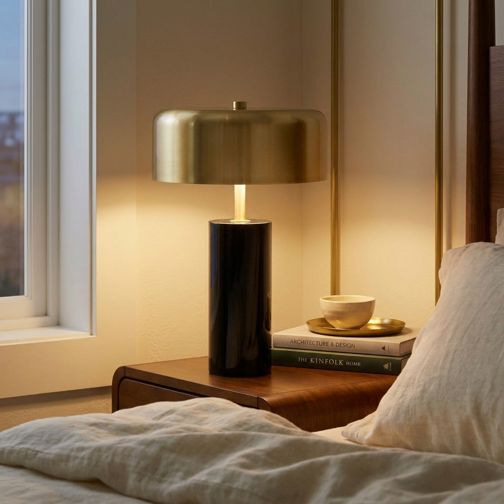 New Design Small Modern Stylish Desk Lamp In Stock In The United State styled in a warm modern interior