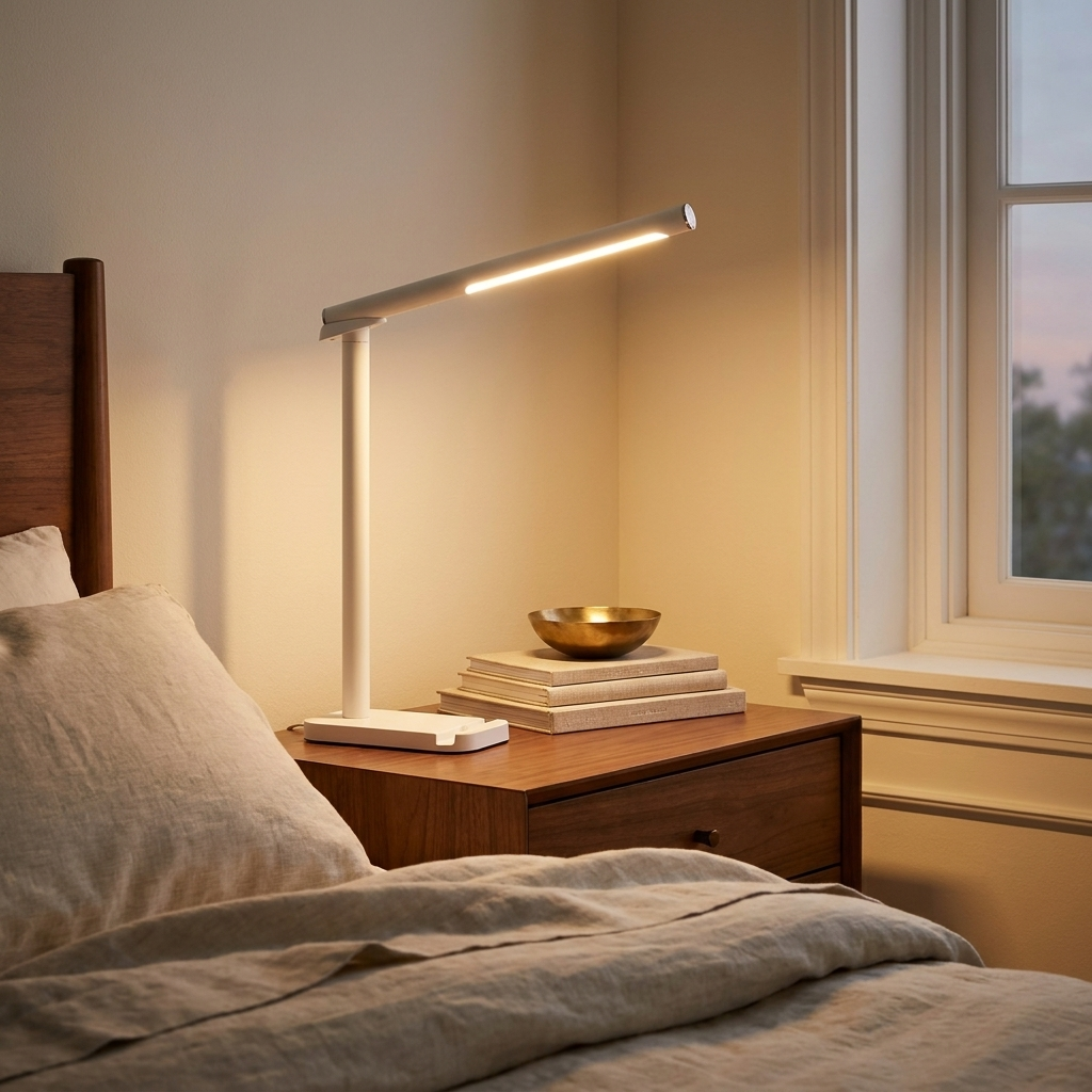 LED Desk Lamp 360 Adjustable styled in a warm modern interior