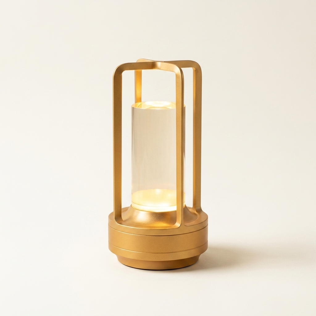 2pcs Portable Touch Control Table Lamp With 5000mAh Battery on a warm cream background