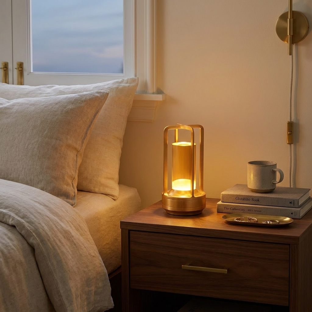 2pcs Portable Touch Control Table Lamp With 5000mAh Battery styled in a warm modern interior