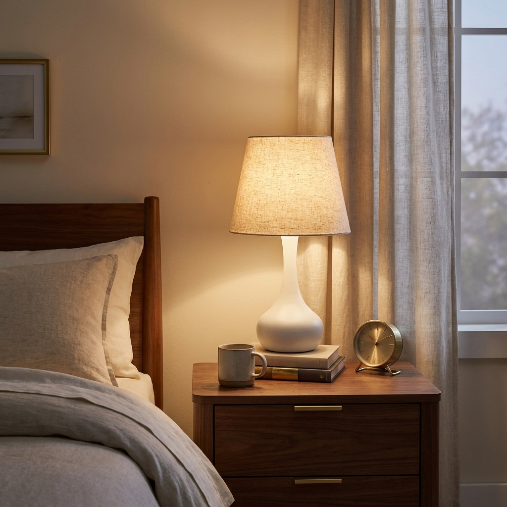 Touch Bedside Lamp Set Of 2 styled in a warm modern interior