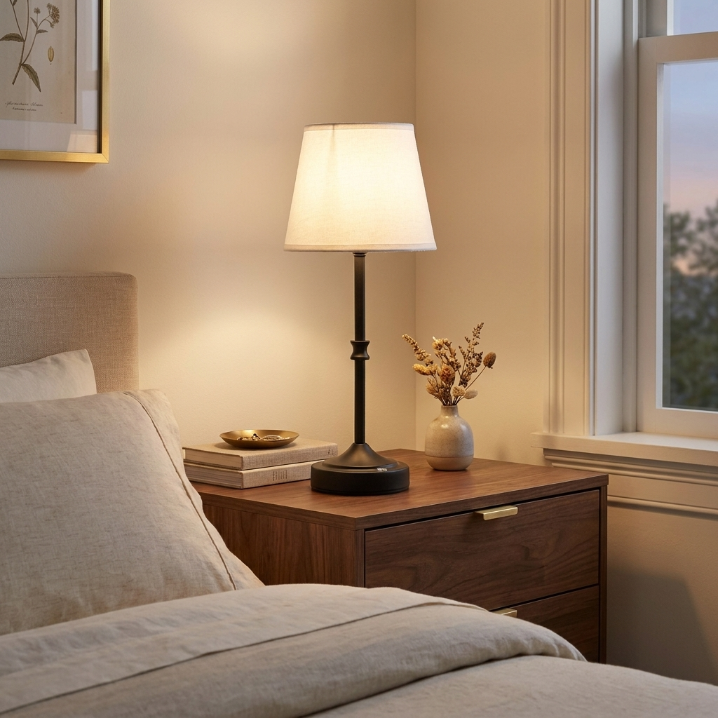Portable Cordless Table Lamp, Rechargeable Battery-Powered Color-Changing Accent Light for Patio styled in a room