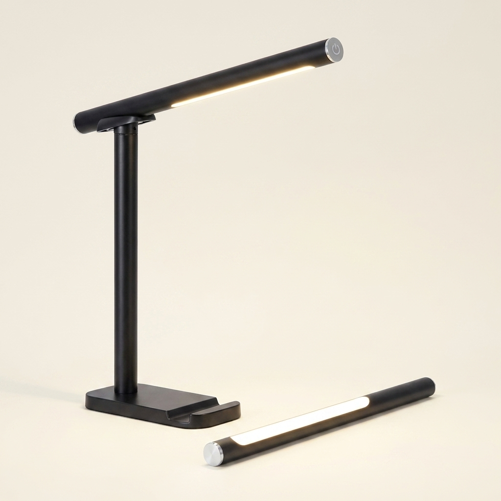 Echo Brushed Nickel Table Lamp With On Off Switch Clear Glass Body Met on a warm cream background