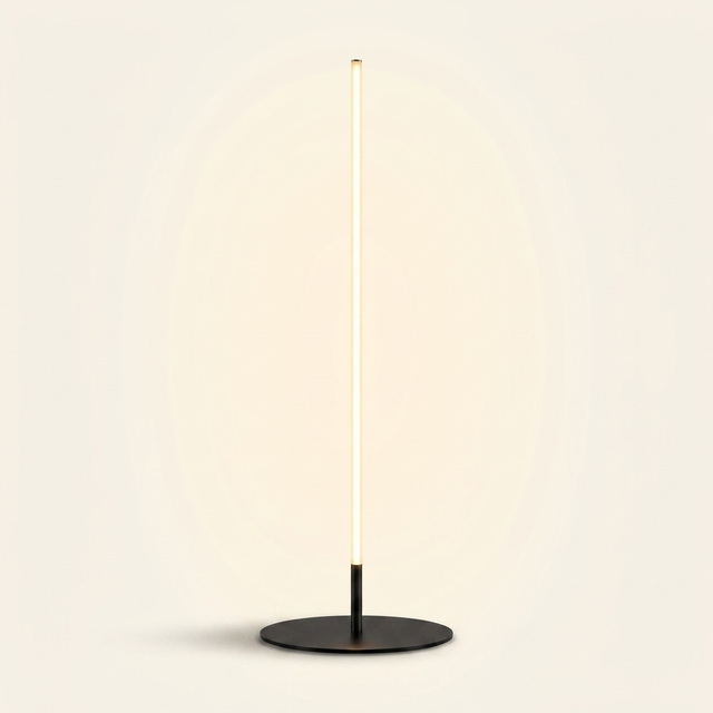 Black Metal LED Table Lamp, Round Base with On/Off Switch, Black and Gold, for Living Room
