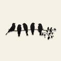 1PC Metal Bird Wall Art on a warm cream background