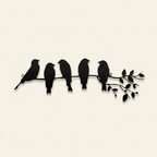1PC Metal Bird Wall Art on a warm cream background