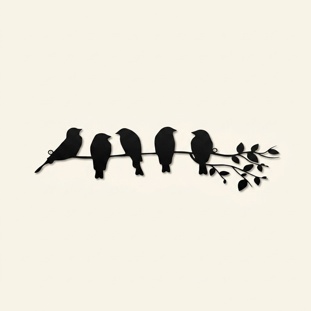 Metal Bird Branch Wall Hook Rack, Animal-Shaped Towel Holder, Black, for Bathroom