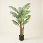 Artificial Gold Cane Palm Tree on a warm cream background