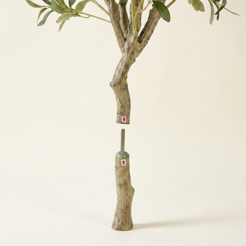 Artificial Olive Tree, Faux Potted Greenery Floor Plant, Green, for Living Room Corner