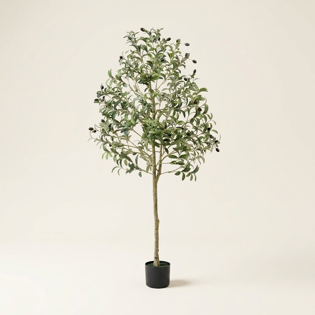 Artificial Olive Tree on a warm cream background