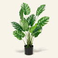 5 Feet Artificial Tree Faux Monstera Deliciosa Plant For Home Indoor A on a warm cream background