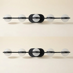Modern Minimalist 5-Light Bathroom Vanity Light, Black for Bathroom Mirror