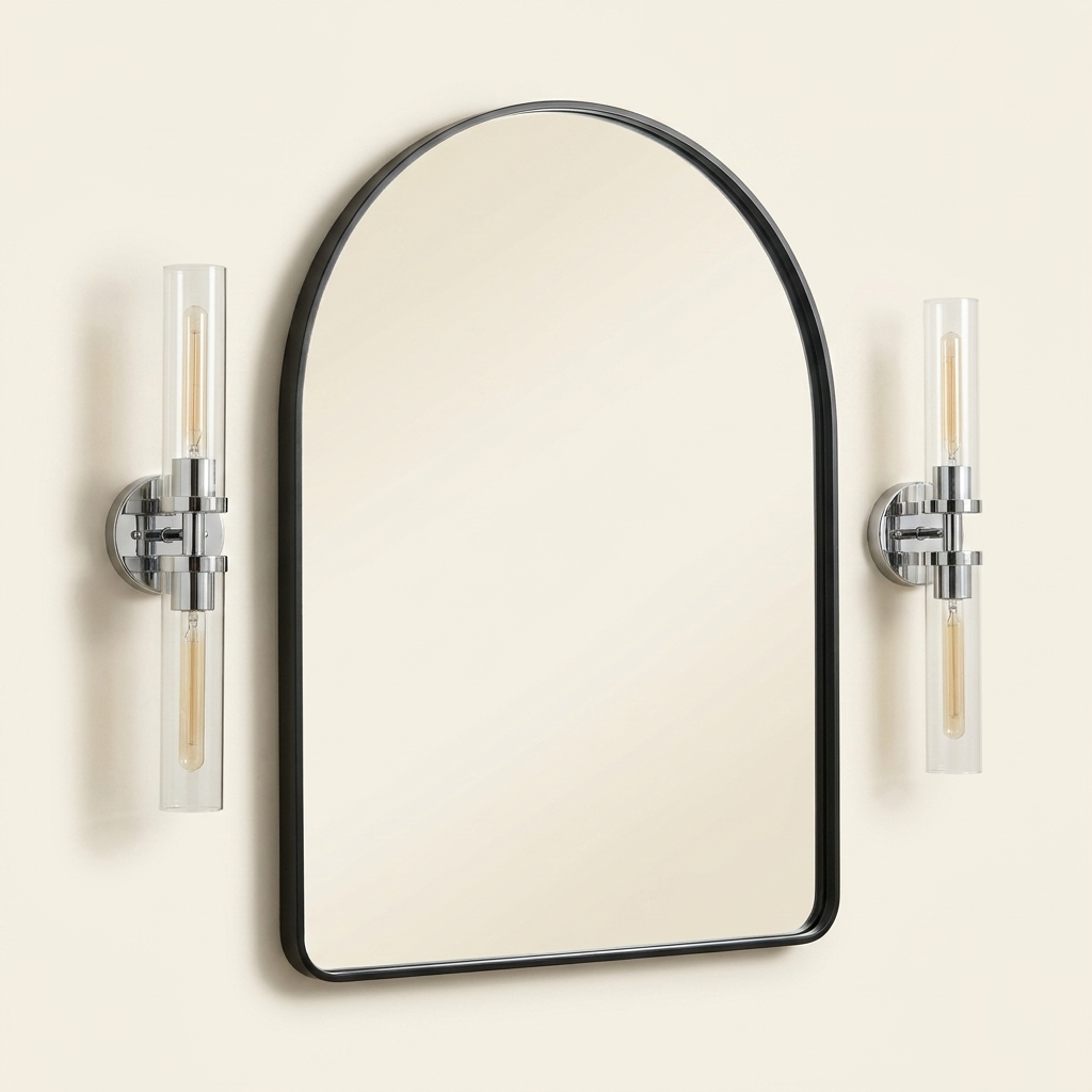 Wall Sconce Light, Brushed Nickel Finish, Clear Glass Shade, Set of 2 for Hallway