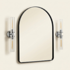 Wall Sconce Light, Brushed Nickel Finish, Clear Glass Shade, Set of 2 for Hallway