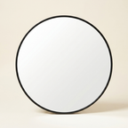 Round Circular Wall Mirror, 20 to 30 in. Metal Frame, Black or Gold for Living Room Wall