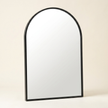 Modern Rectangular Metal-Framed Wall Mirror, Wall-Mounted Vanity Mirror for Bathroom