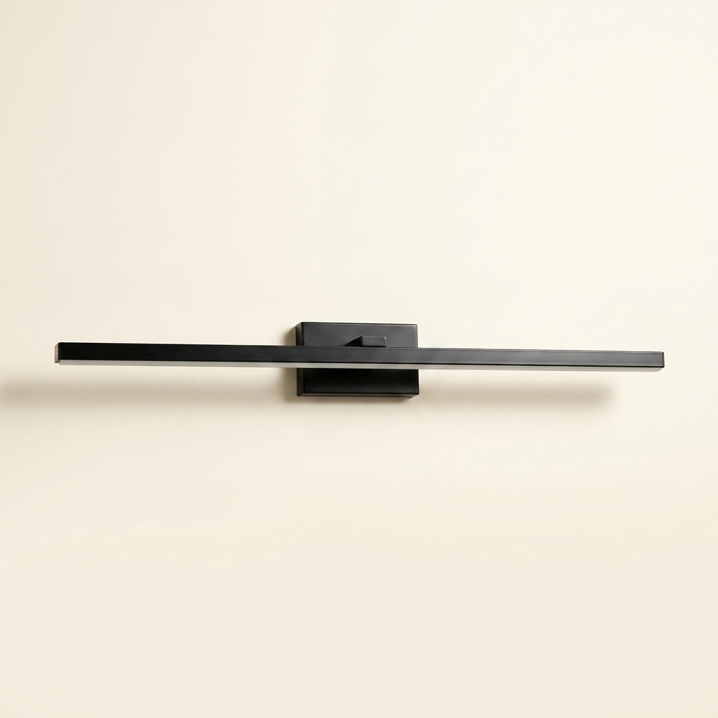 Modern Black LED Bathroom Vanity Light, Sleek Metal Wall Sconce, 39 in. for Over Mirror