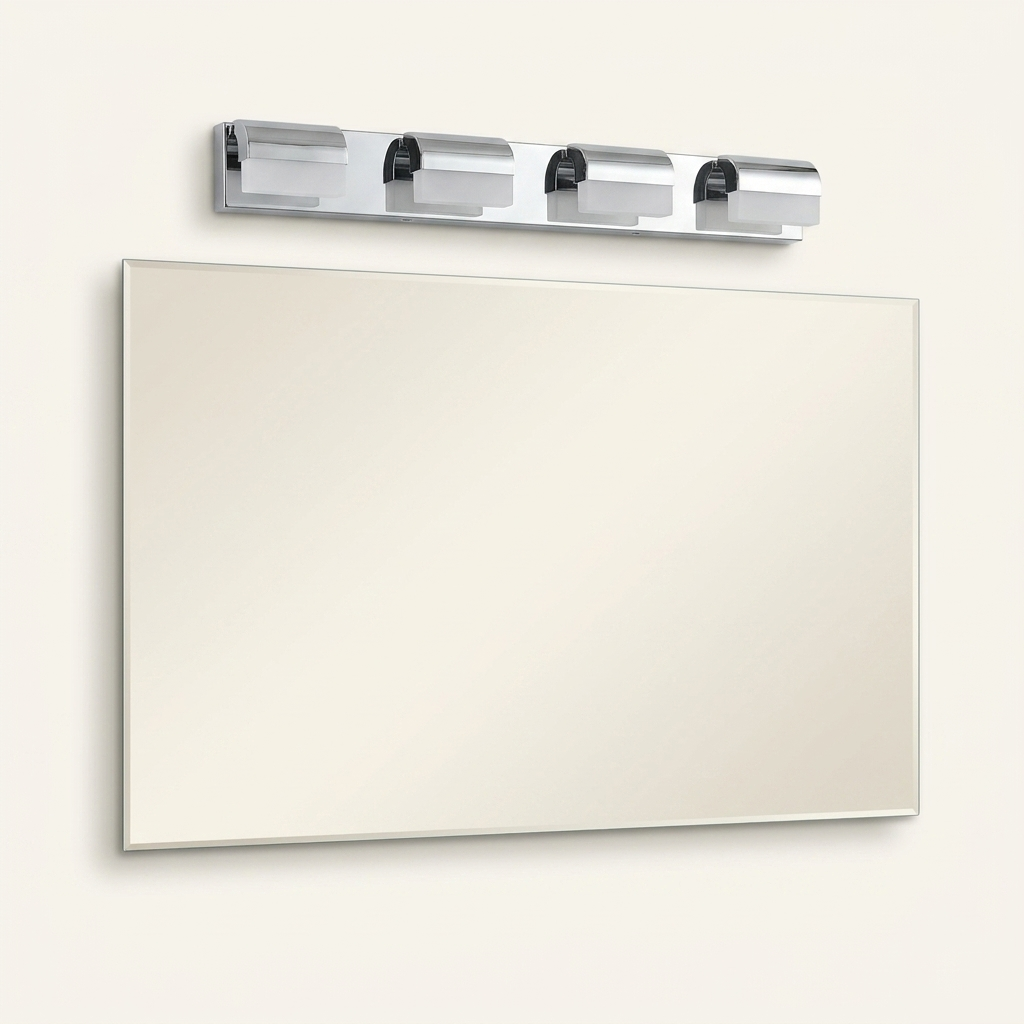 Modern 4-Light LED Bathroom Vanity Light, Metal Wall Sconce for Over Mirror