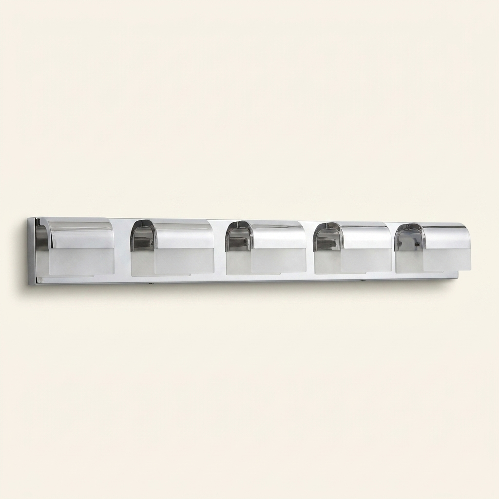 Modern 5-Light LED Bathroom Vanity Light, Acrylic Shade Wall Sconce for Over Mirror