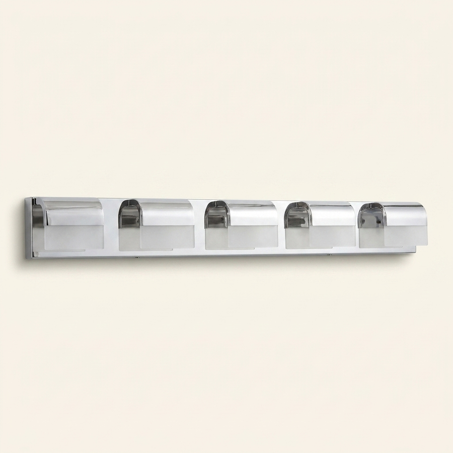 Modern 5-Light LED Bathroom Vanity Light, Acrylic Shade Wall Sconce for Over Mirror