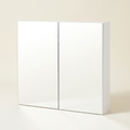 Double-Door Wall-Mounted Bathroom Medicine Cabinet with Mirror, White Storage Cabinet for Bathroom
