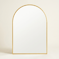 Arched Metal Frame Bathroom Wall Mirror — Brushed Gold